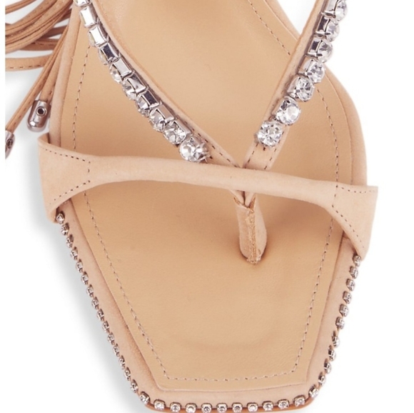 Schutz Vikki Crystal-Embellished High-Heel Sandals Size 9B - Picture 5 of 17